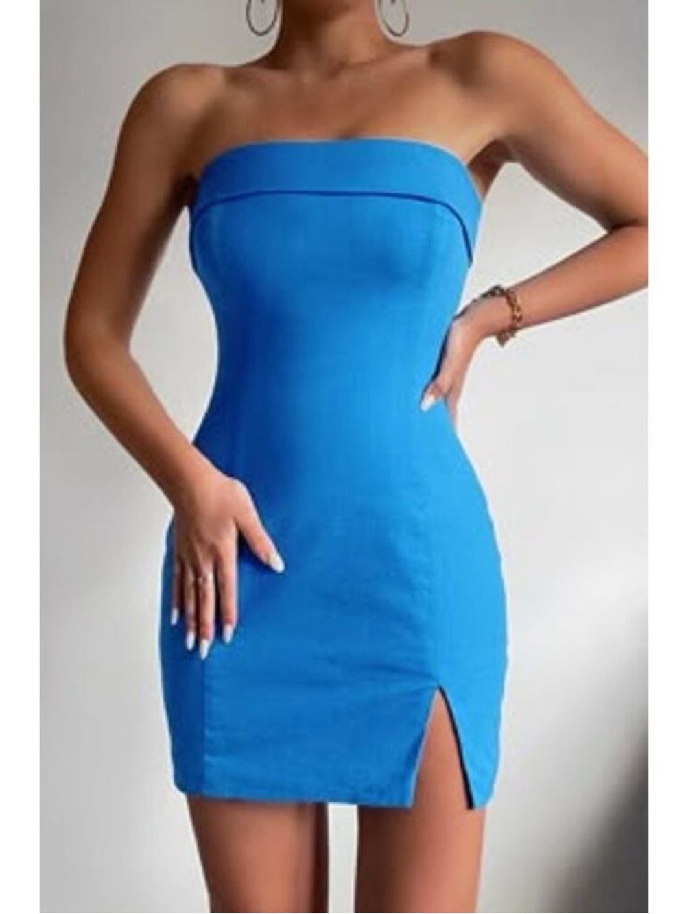 RNWY the Label Crystal Mini Dress Blue Size S (US 4)